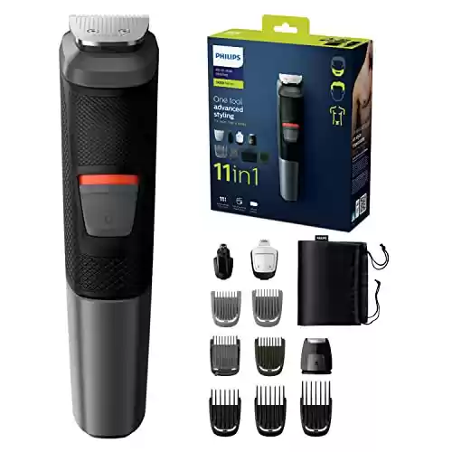 Philips Multigroom Series 5000 MG5730/15, Kit de Afeitado Multifunción y Cortapelos Cara, Cabello y Cuerpo 11 en 1