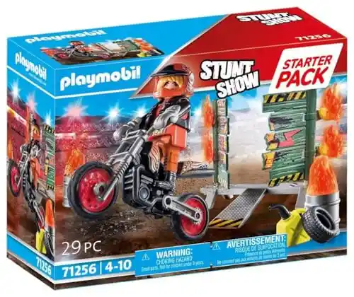 Playmobil Stuntshow Moto con Pared de Fuego