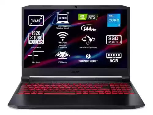 Portátil gaming Acer Nitro 5 AN515-57 de 15.6" Full HD LED (i5-11400H, 8GB RAM, 512 GB SSD, NVIDIA RTX 3050)