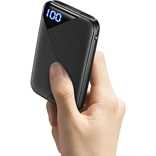 Power Bank 10000mAh Batería Externa con 3 puertos, 3A, linterna LED