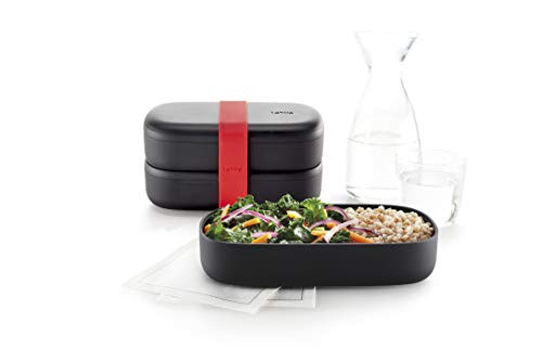 Recipiente hermético Lékué para conservar y Transportar Alimentos con Cubiertos