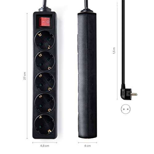 Regleta 5 tomas con interruptor