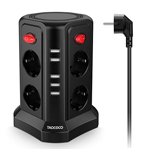 Regleta vertical 8 Enchufes + 5 USB