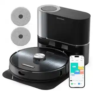 Robot Aspirador Proscenic M9 de 4500Pa, Detección alfombras, 2.5L Bolsa de polvo 5200mAh Batería 250 minutos Google Home