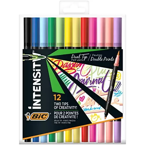 Rotuladores punta fina y punta pincel BIC Intensity Dual Tip