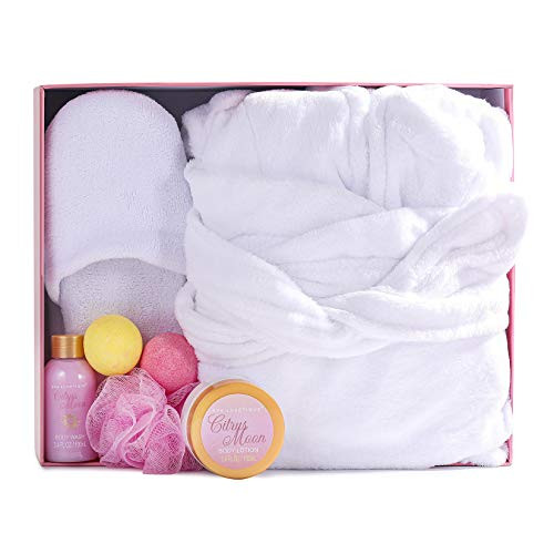 Set Regalo compuesto por Albordoz Franela + Zapatillas + Loción Corporal + Bombas de Baño