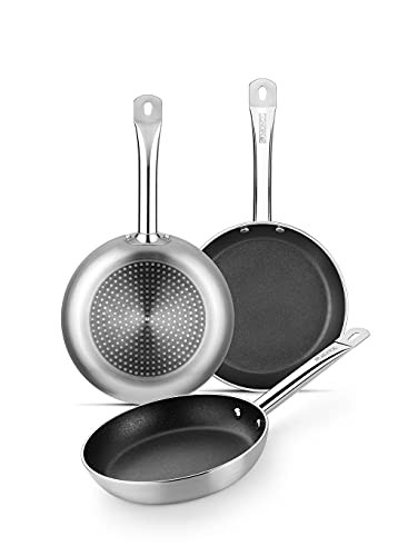 Set Sartenes MONIX Profesional 20 - 24 - 28 cm antiadherentes aptas para todo tipo de cocinas e inducción
