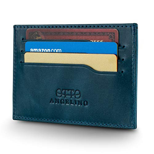Tarjetero unisex ultradelgado minimalista en piel genuina Otto Angelino