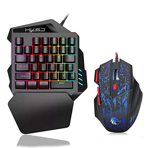 Teclado + raton gaming RGB para Juegos a una Mano (one hand)