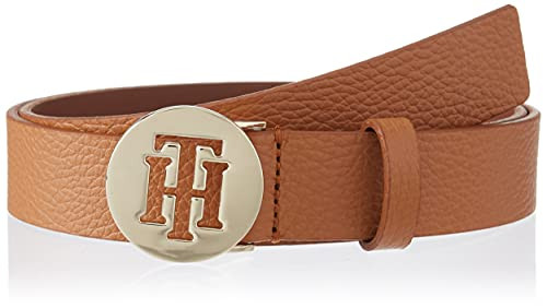 Tommy Hilfiger TH Round 3.0 Cinturn, Cognac, 90 cm para Mujer