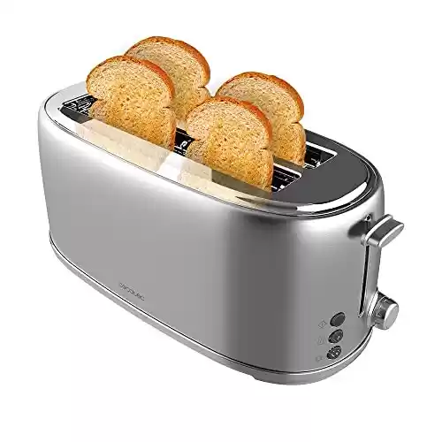 Tostadora 4 Rebanadas Cecotec Toast&Taste 1600 Retro Double Inox