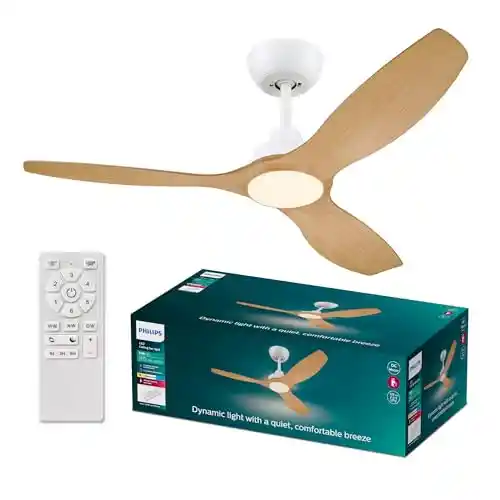 Ventilador Techo 52" LED 24W Motor DC Philips Olas con color regulable + Mando