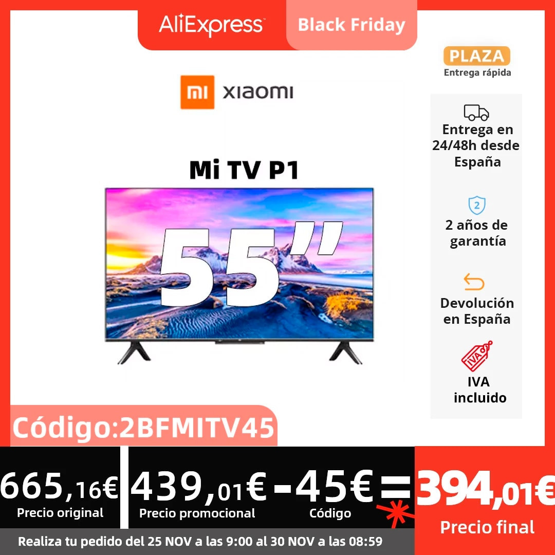 Xiaomi Smart TV P1 55" 4K Ultra HD Android 2021